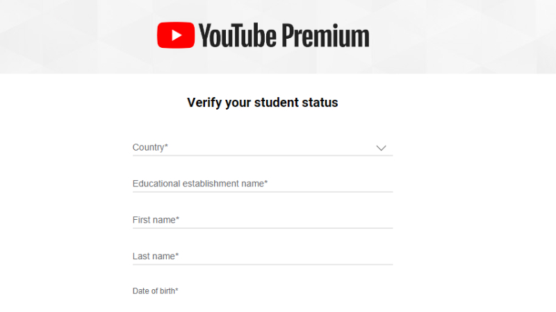 youtube student discount on premium