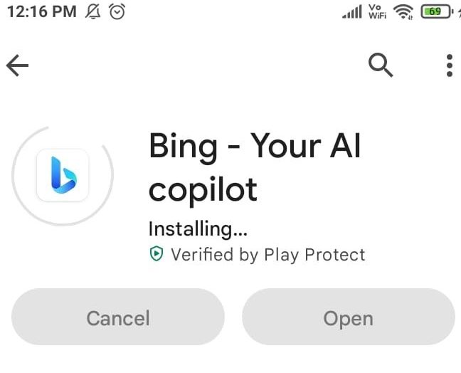 bing installation on android