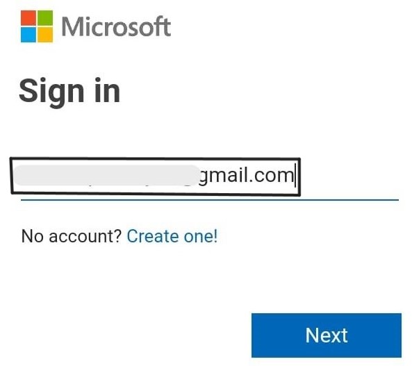 sign in- microsoft